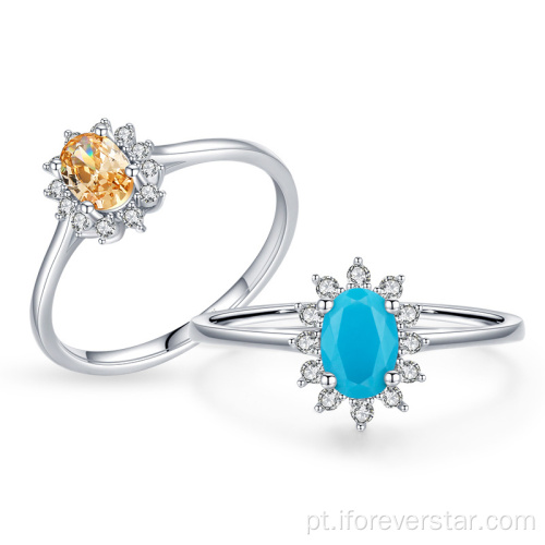 Anel de jóias minimalista de luxo Silver S925 Womens Rings